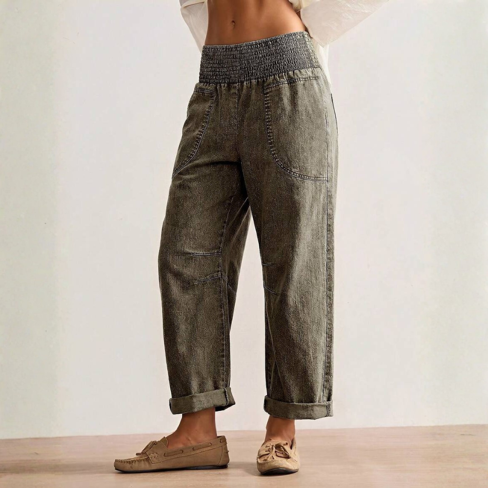Vintage Themed Casual Long Trousers For Women