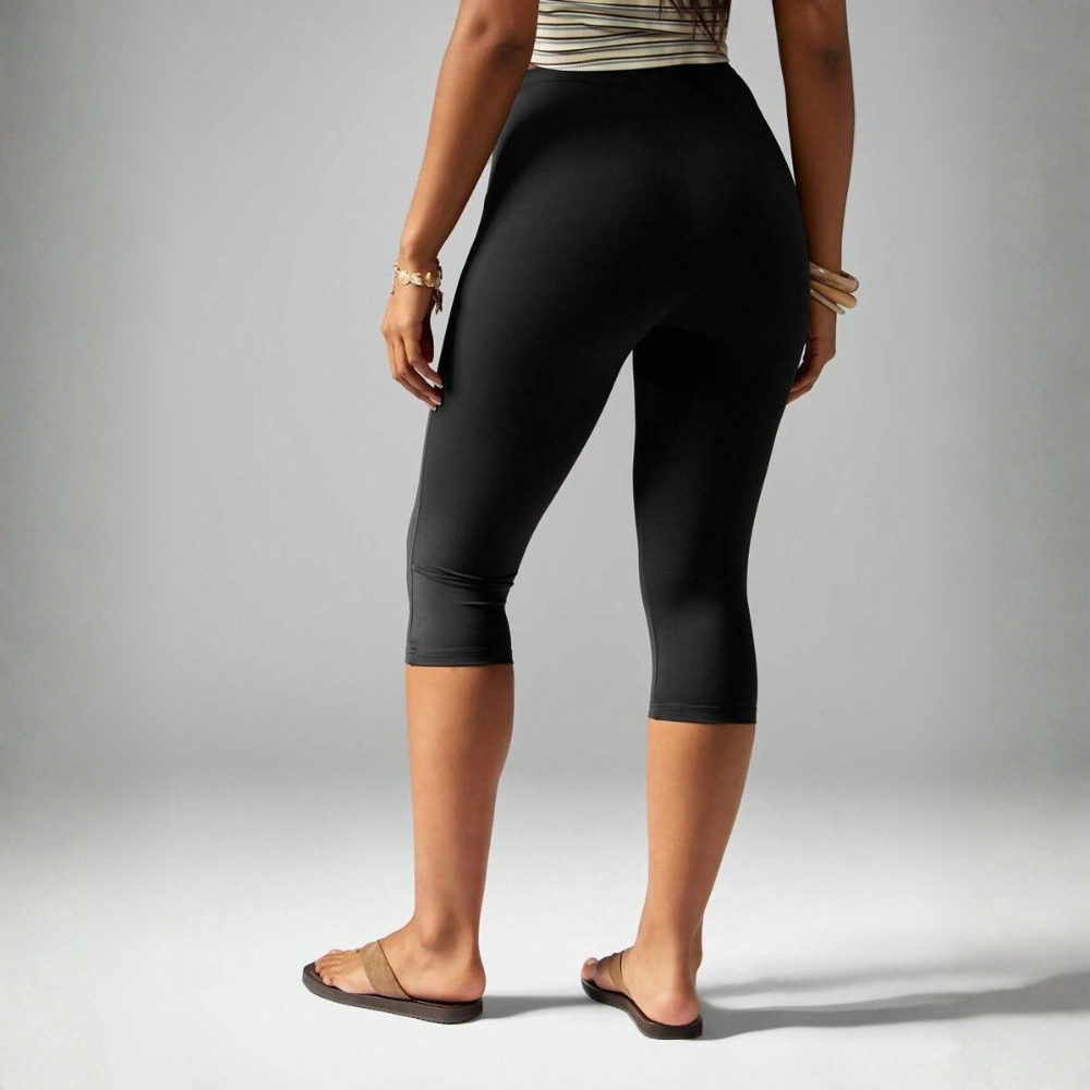 High Rise Compression Capri Workout Leggings For Women