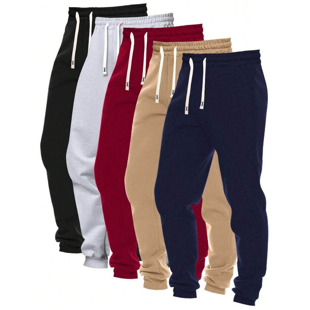 5 Pieces Minimalist Jogger Sport Pants With Drawstring For Men