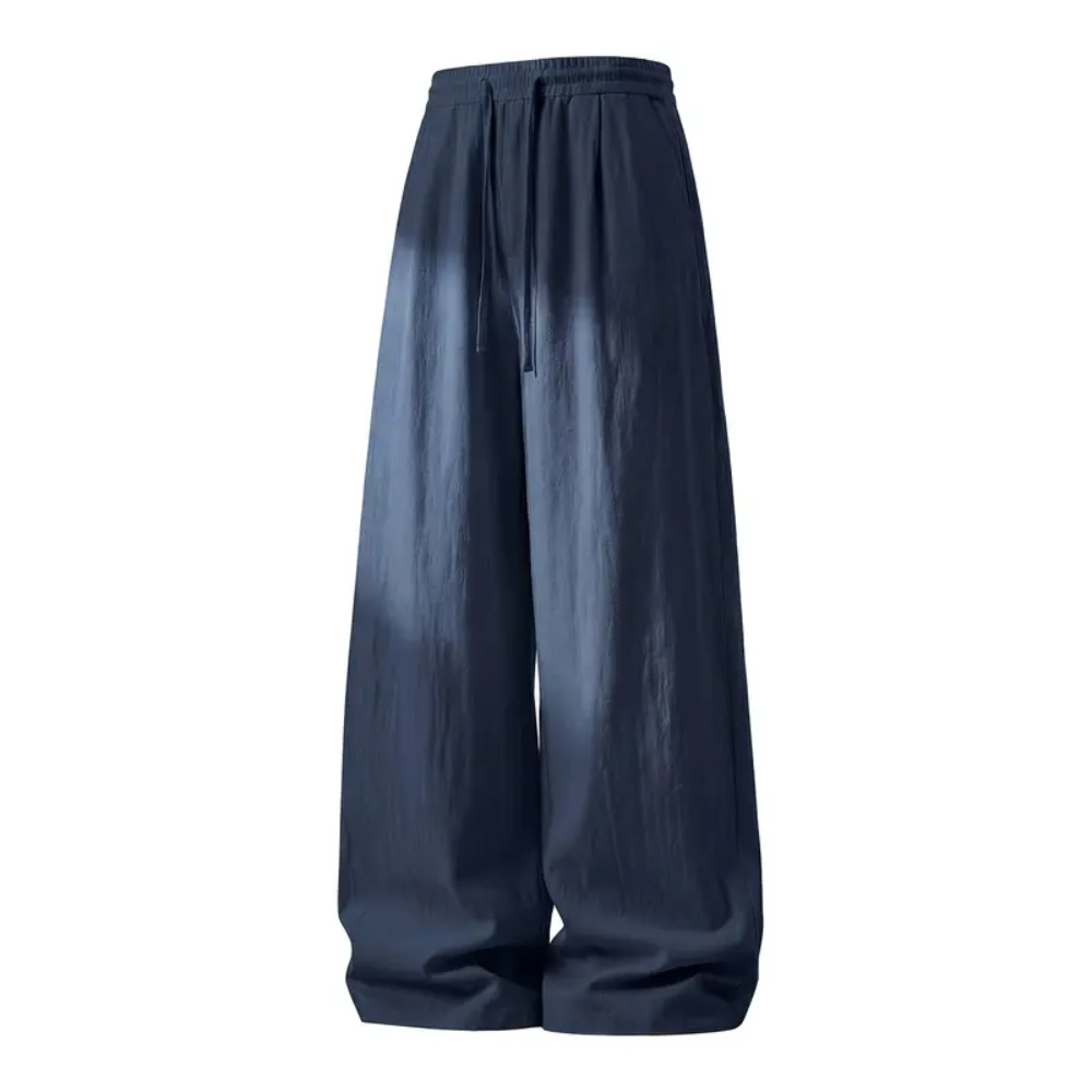 Lightweight Wide Fit Trousers With Adjustable Drawstring For Men