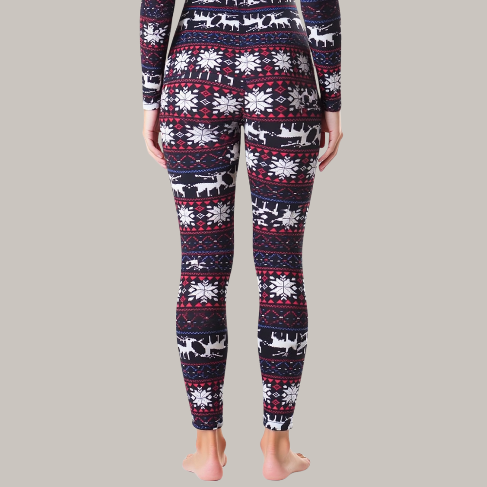 Women Printed Insulated Thermal Leggings For Skiing