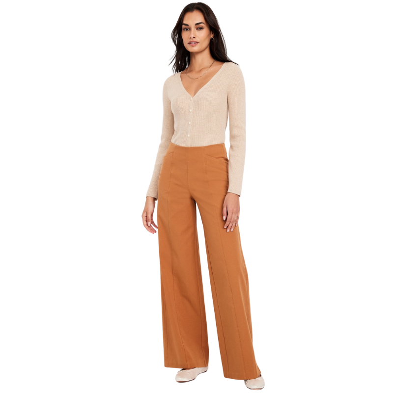 High Waisted Pull On Pixie Super Wide Leg Pants-My Comfy PantHigh Waisted Pull On Pixie Super Wide Leg Pants - Image 1