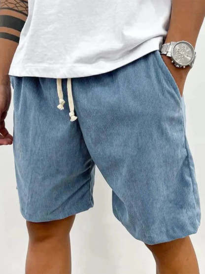 Casual Corduroy With Adjustable Drawstring Lightweight Shorts-My Comfy Pant
