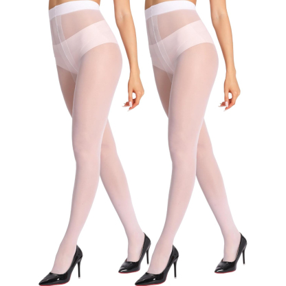 2 Pairs Of Sheer Tights For Women With Reinforced T Crotch And Control Top