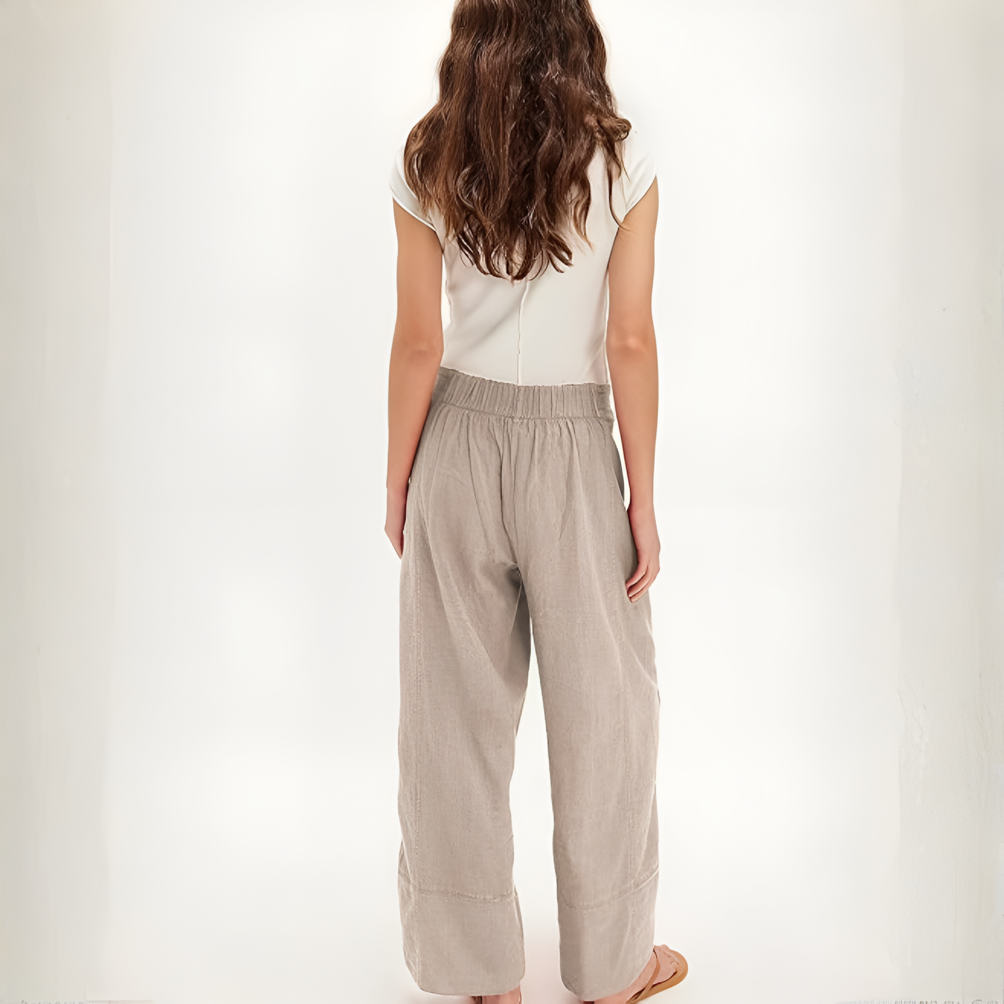  Pants for Women Cotton Baggy Boho Casual Palazzo Pants Wide Leg 