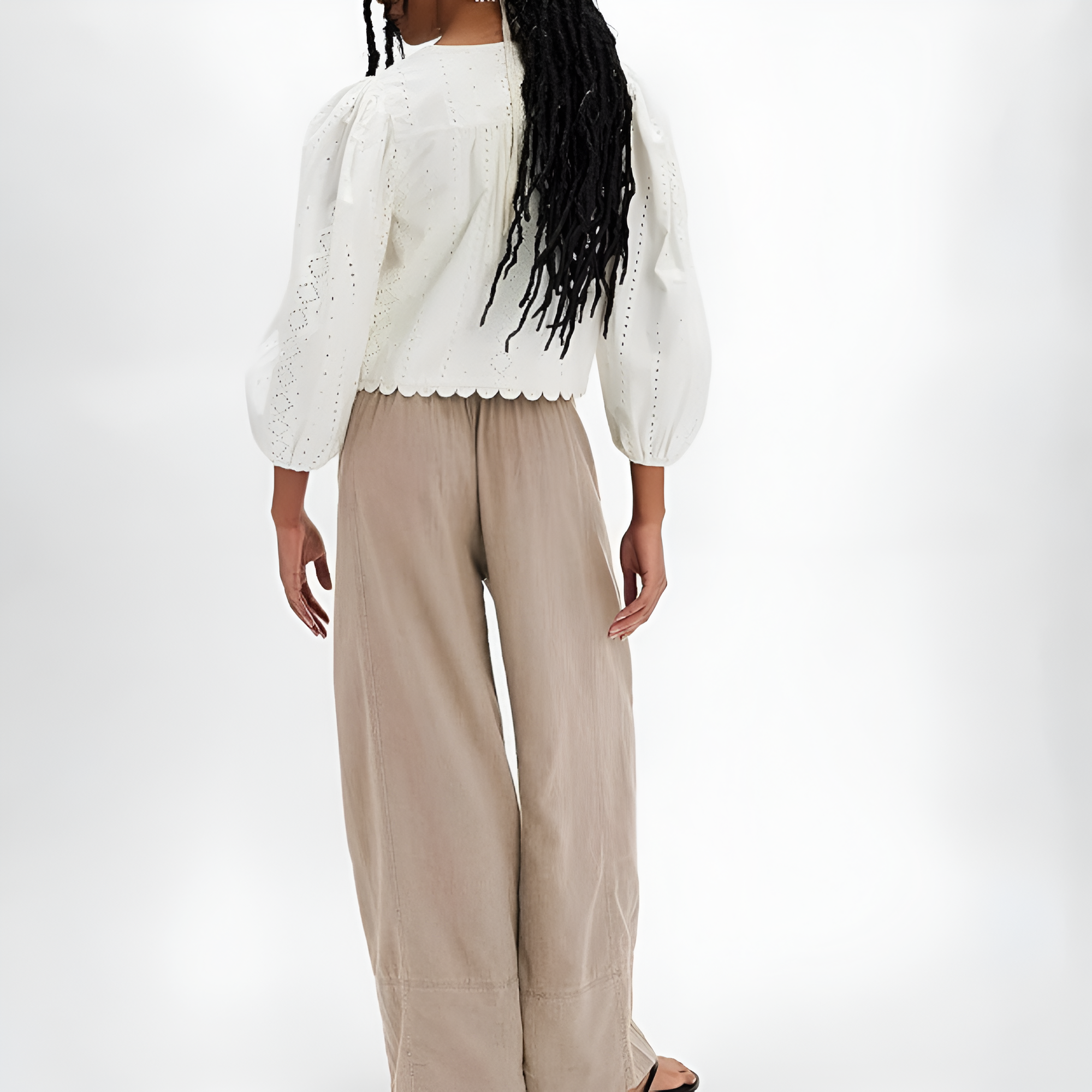 Pants for Women Cotton Baggy Boho Casual Palazzo Pants Wide Leg 