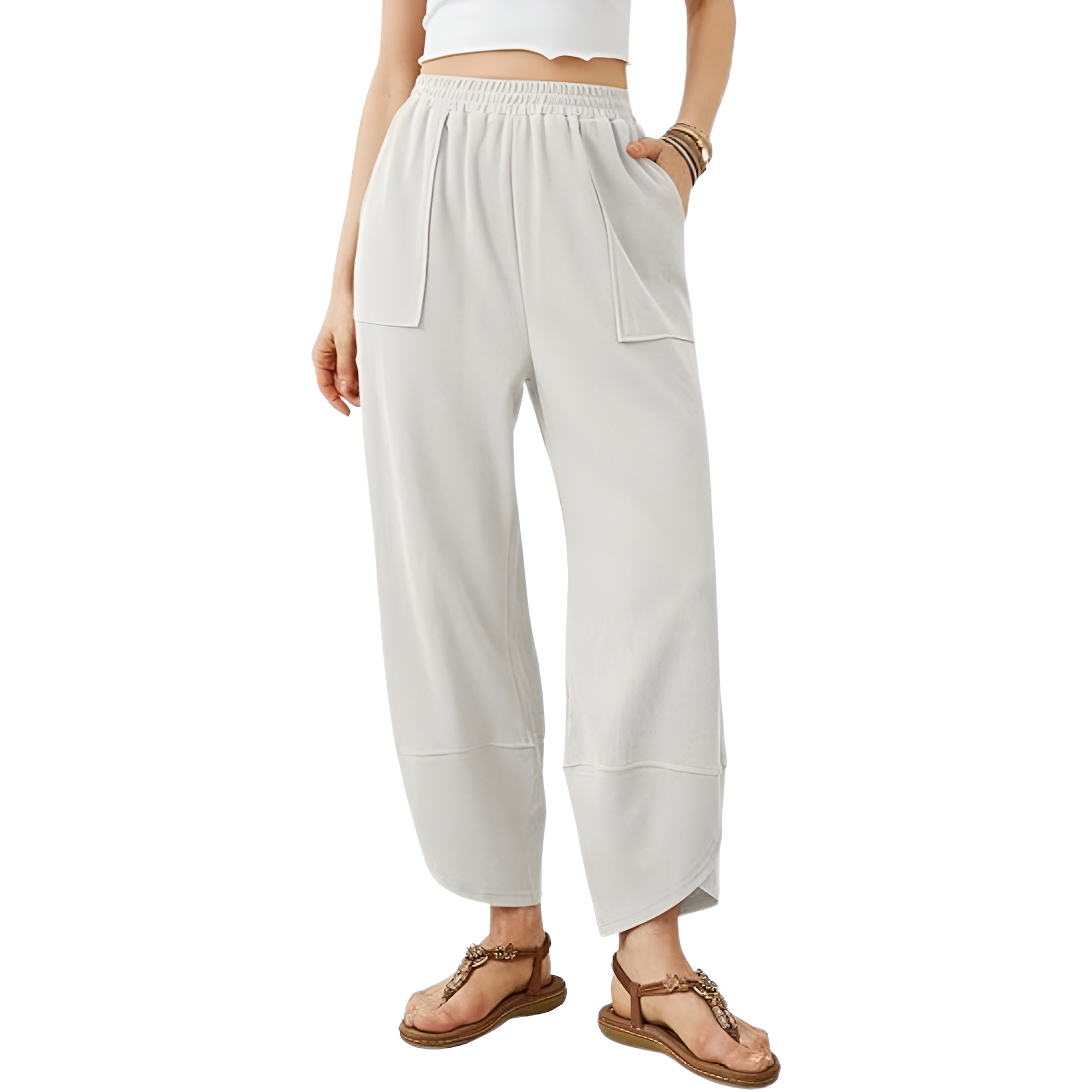 Baggy Wide Fit Casual Palazzo Pants With Pockets For Women