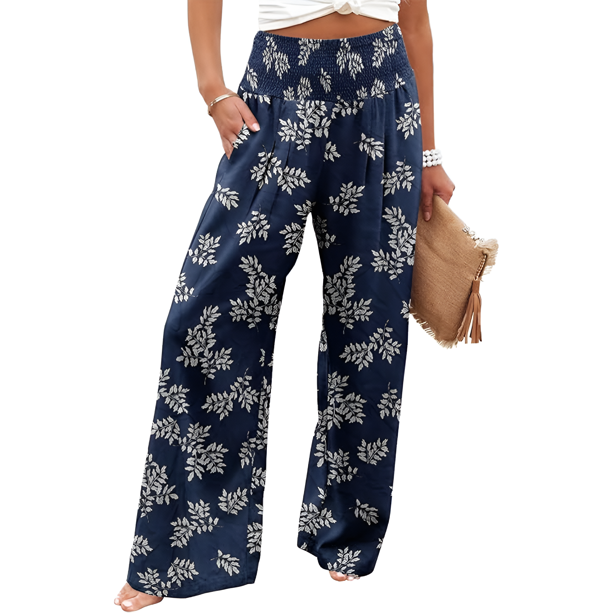 Casual High Rise Palazzo With Pocket For Women
