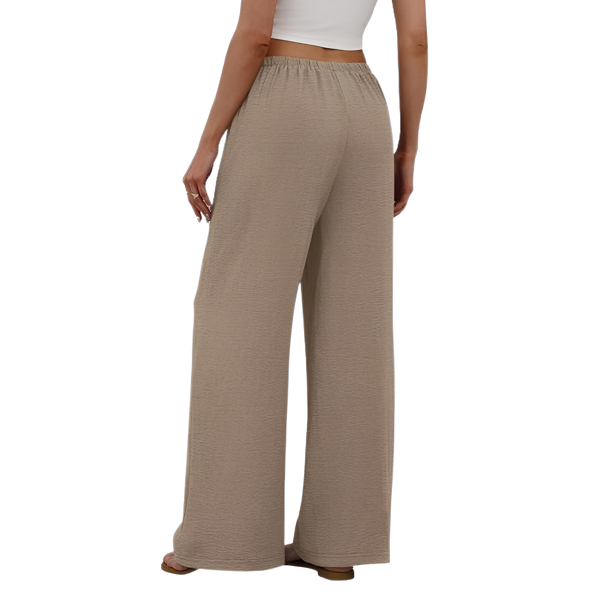 Wide Fit Flowy Palazzo Pants With Pockets For Women