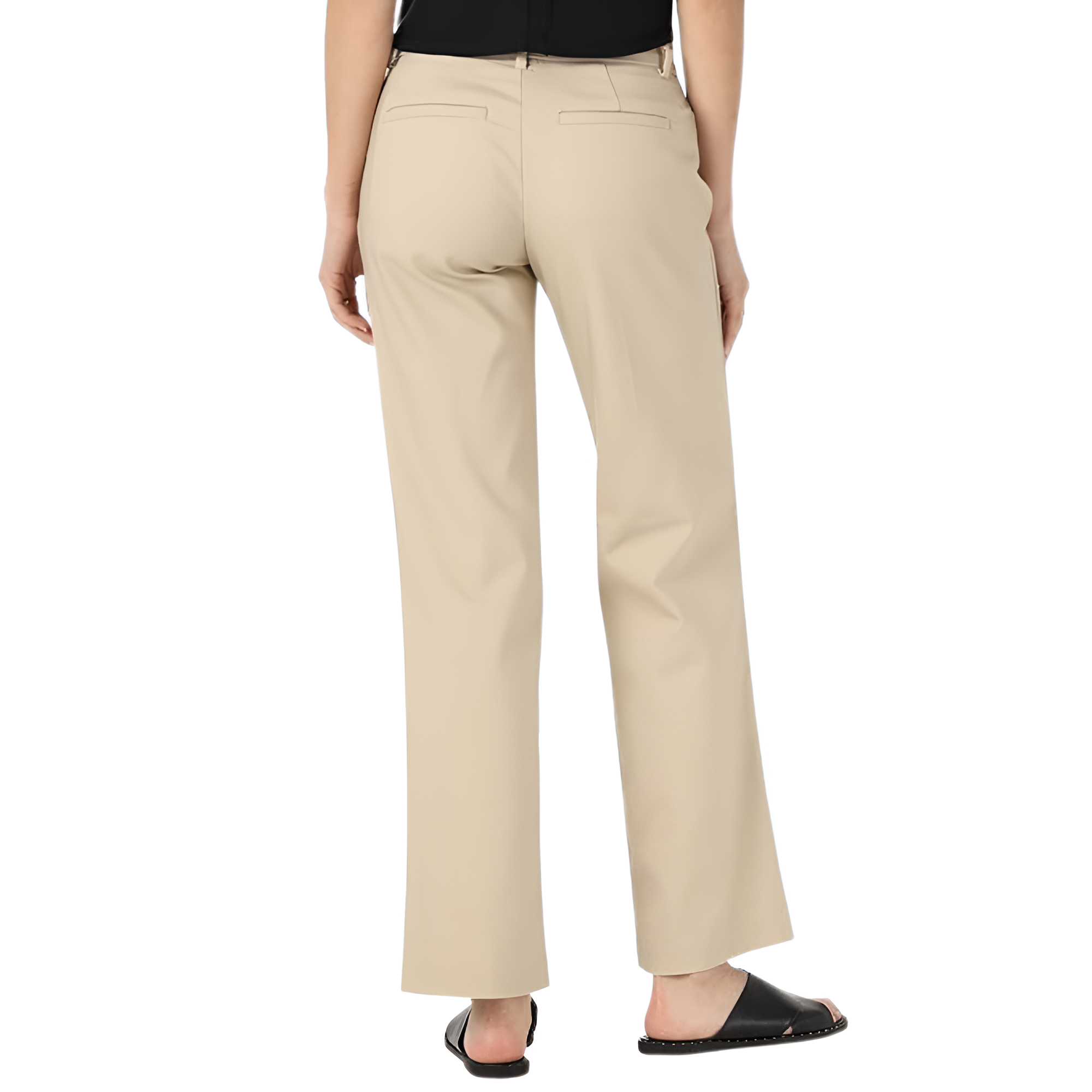 Mid Rise Regular Fit Work Trousers Pants For Women