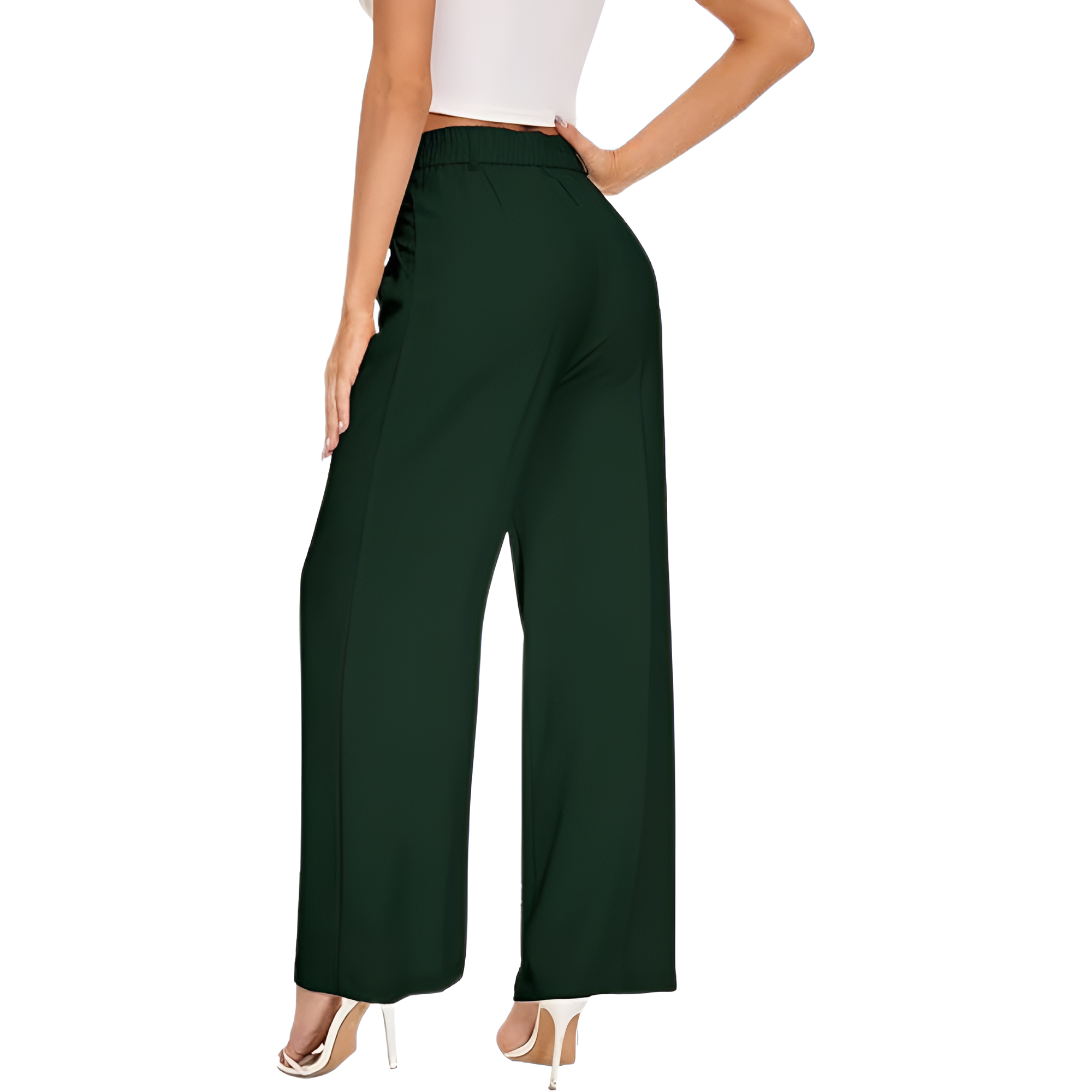 High Rise Long Straight Work Suit Pants For Women