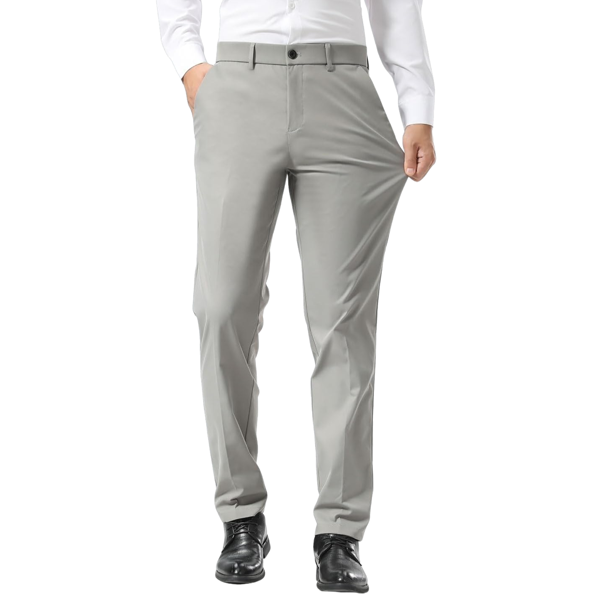Men's Slim Fit Dress Pants Stretch Khaki Pants Wrinkle FreeModern Style Slim Fit Stretchy Pants For Men - Image 14