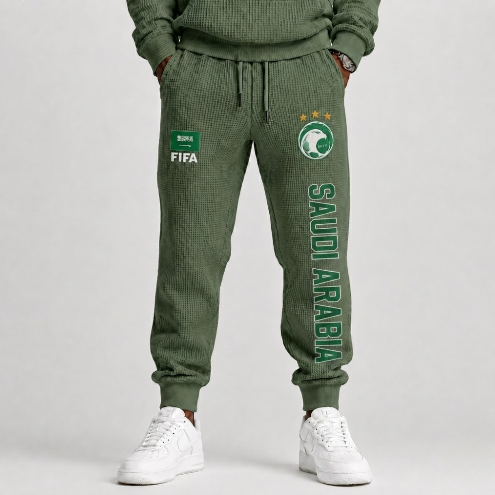 FIFA 2026 Saudi Arabia Printed Waffle Football Fan Pants