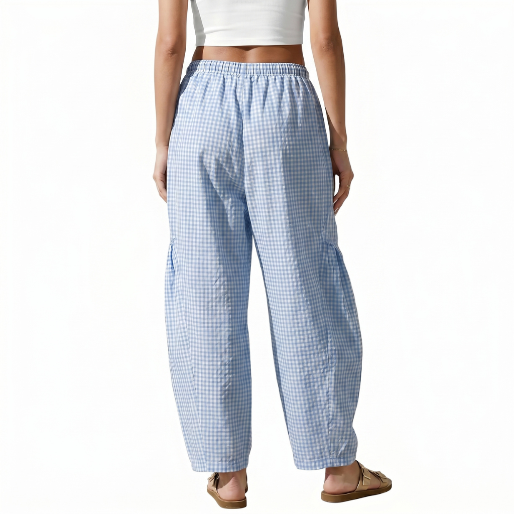 Striped Palazzo Lounge Pants With Drawstring For Women