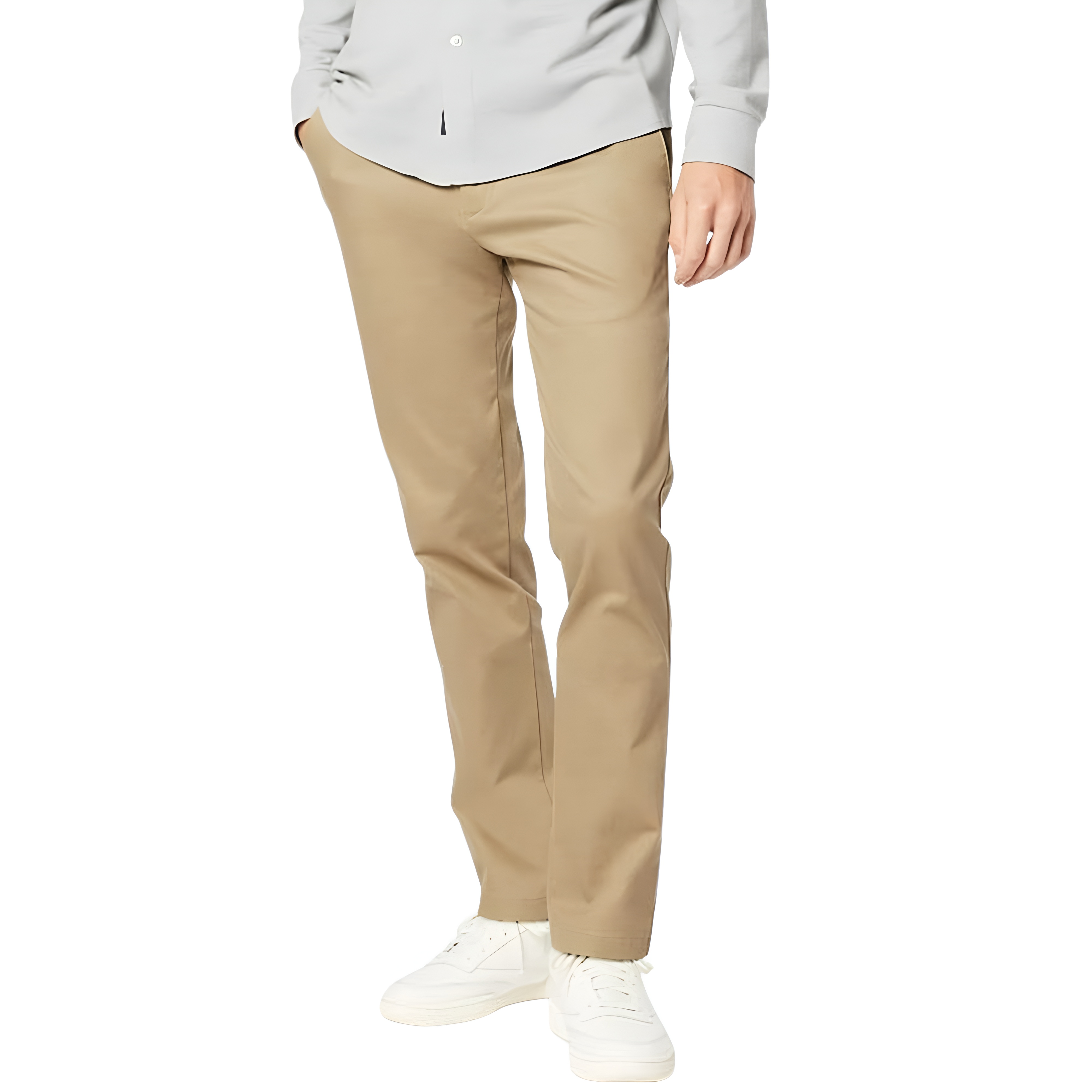 Slim Fit Casual Pants With Flex Comfort And Zipper Closure For Men
