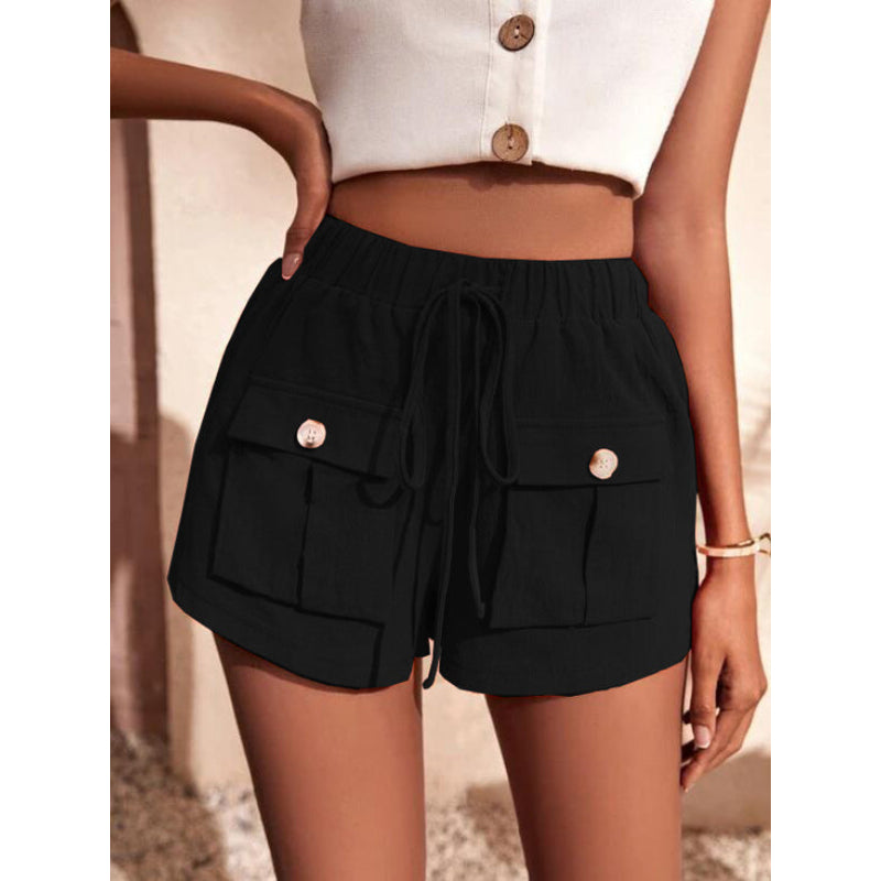 Baggy Mid-Waist Drawstring Straight Shorts-My Comfy PantBaggy Mid-Waist Drawstring Straight Shorts - Image 10