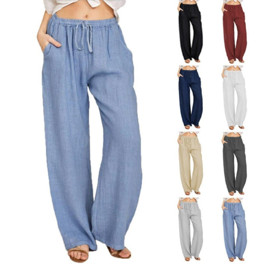Large Size Loose Cotton And Linen Casual Trousers-My Comfy Pant