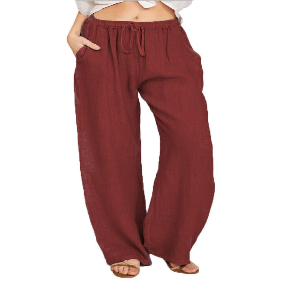 Large Size Loose Cotton And Linen Casual Trousers-My Comfy Pant