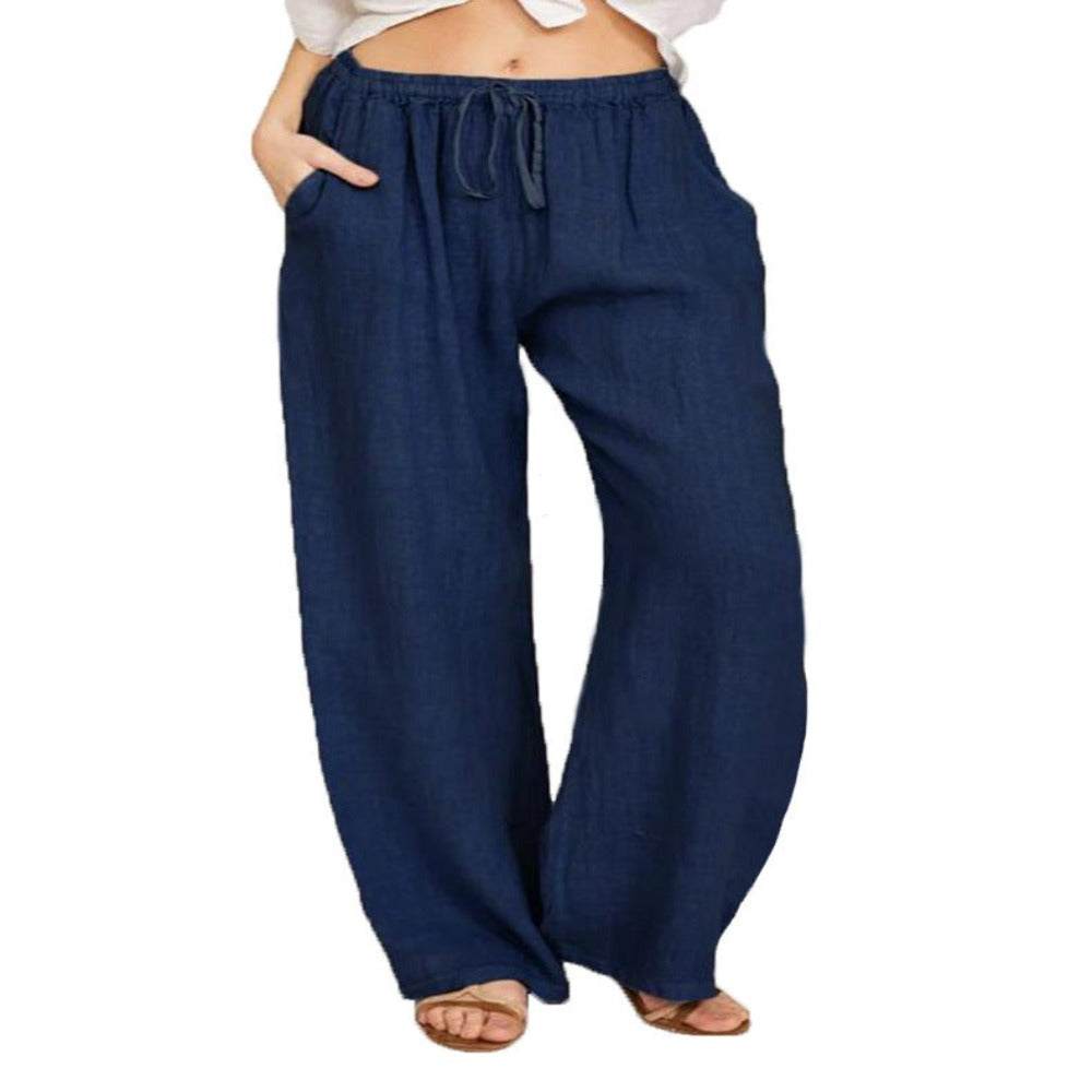 Large Size Loose Cotton And Linen Casual Trousers-My Comfy Pant
