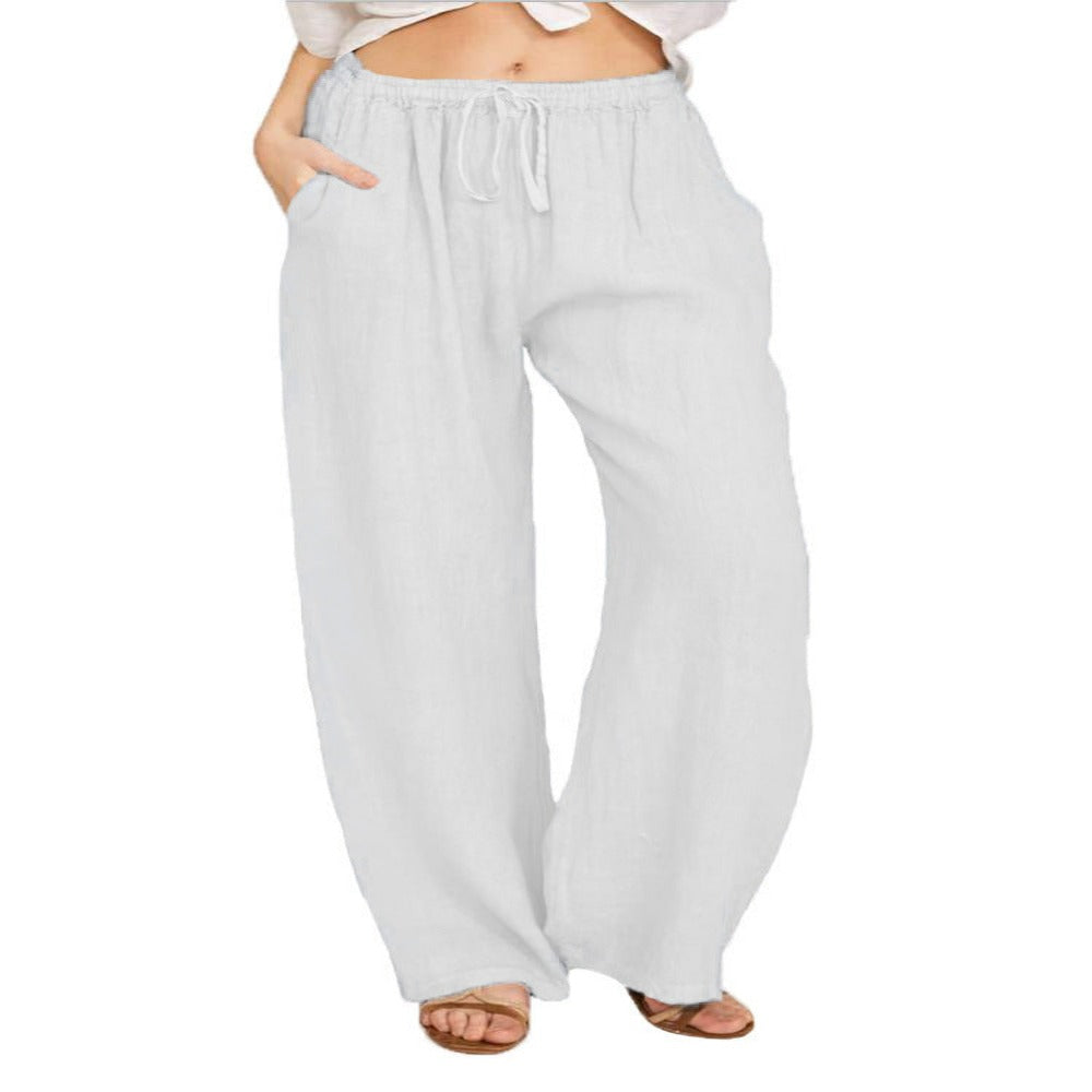 Large Size Loose Cotton And Linen Casual Trousers-My Comfy Pant