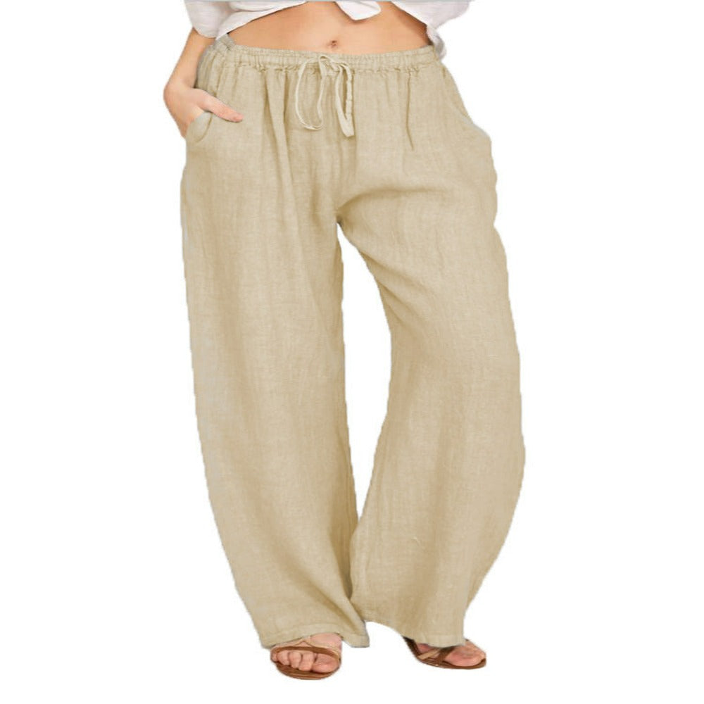 Large Size Loose Cotton And Linen Casual Trousers-My Comfy Pant