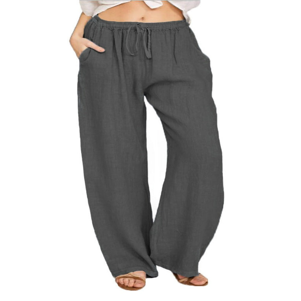 Large Size Loose Cotton And Linen Casual Trousers-My Comfy Pant