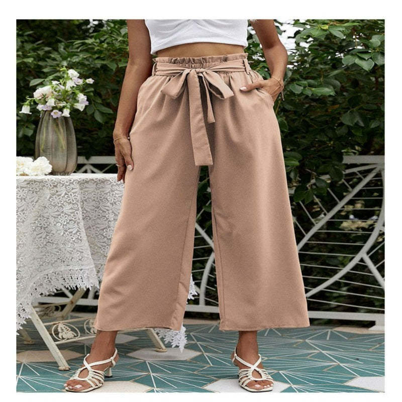 Flared Casual Pants With Floral Bracts-My Comfy Pant