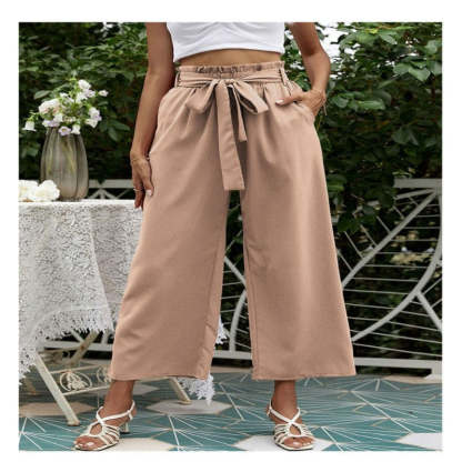 Flared Casual Pants With Floral Bracts-My Comfy Pant