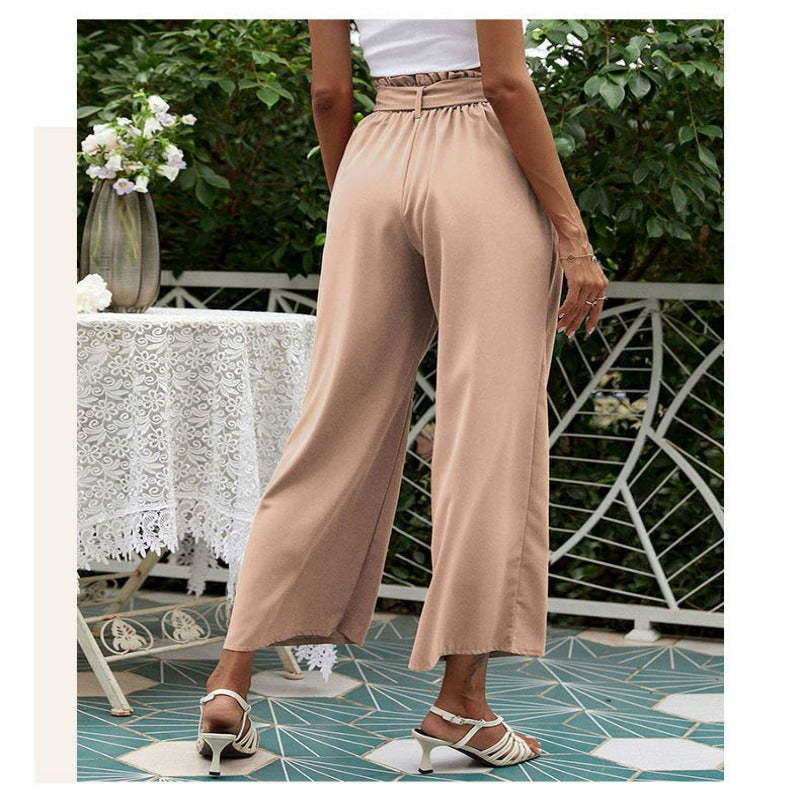 Flared Casual Pants With Floral Bracts-My Comfy Pant
