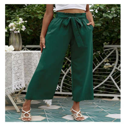 Flared Casual Pants With Floral Bracts-My Comfy Pant