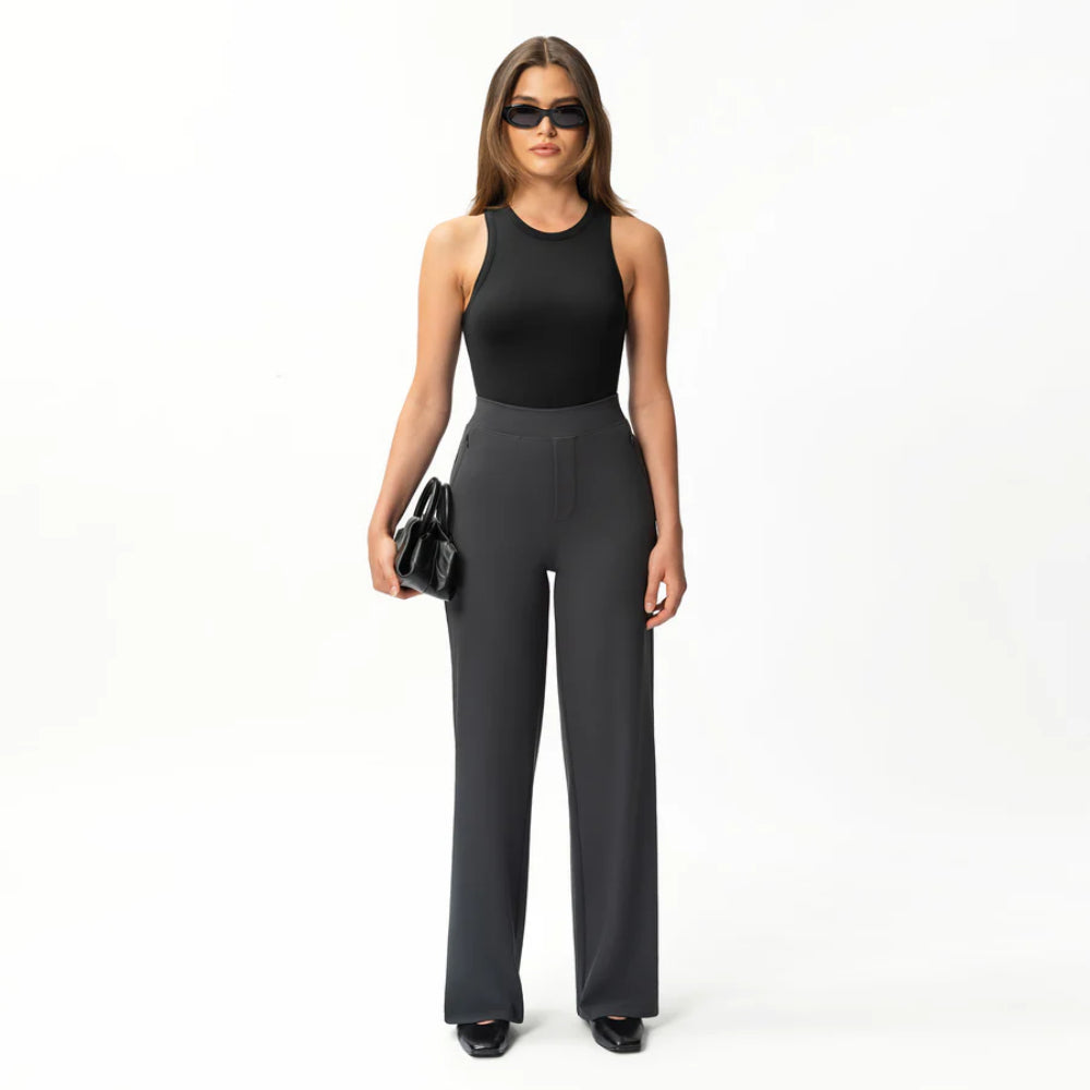 Solid Colored Straight Pants-My Comfy PantSolid Colored Straight Pants - Image 27