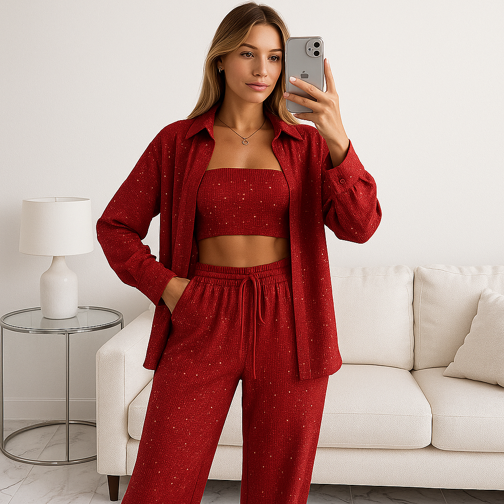 Sequin Three Piece Set-My Comfy PantSequin Three Piece Set - Image 1