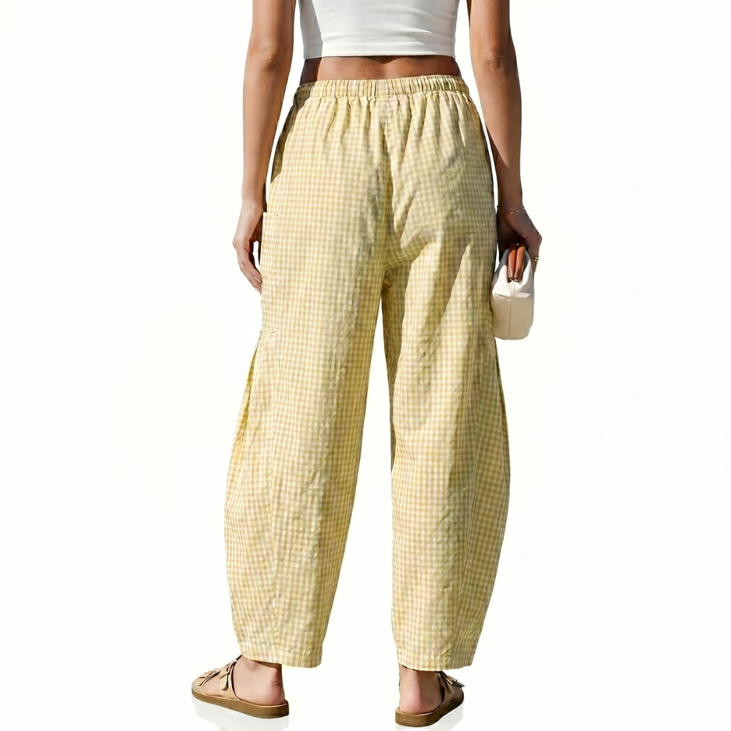 Striped Palazzo Lounge Pants With Drawstring For Women