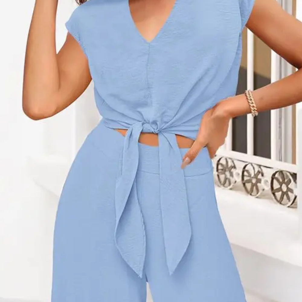 Summer 2 Piece Wide Pant Set for Women