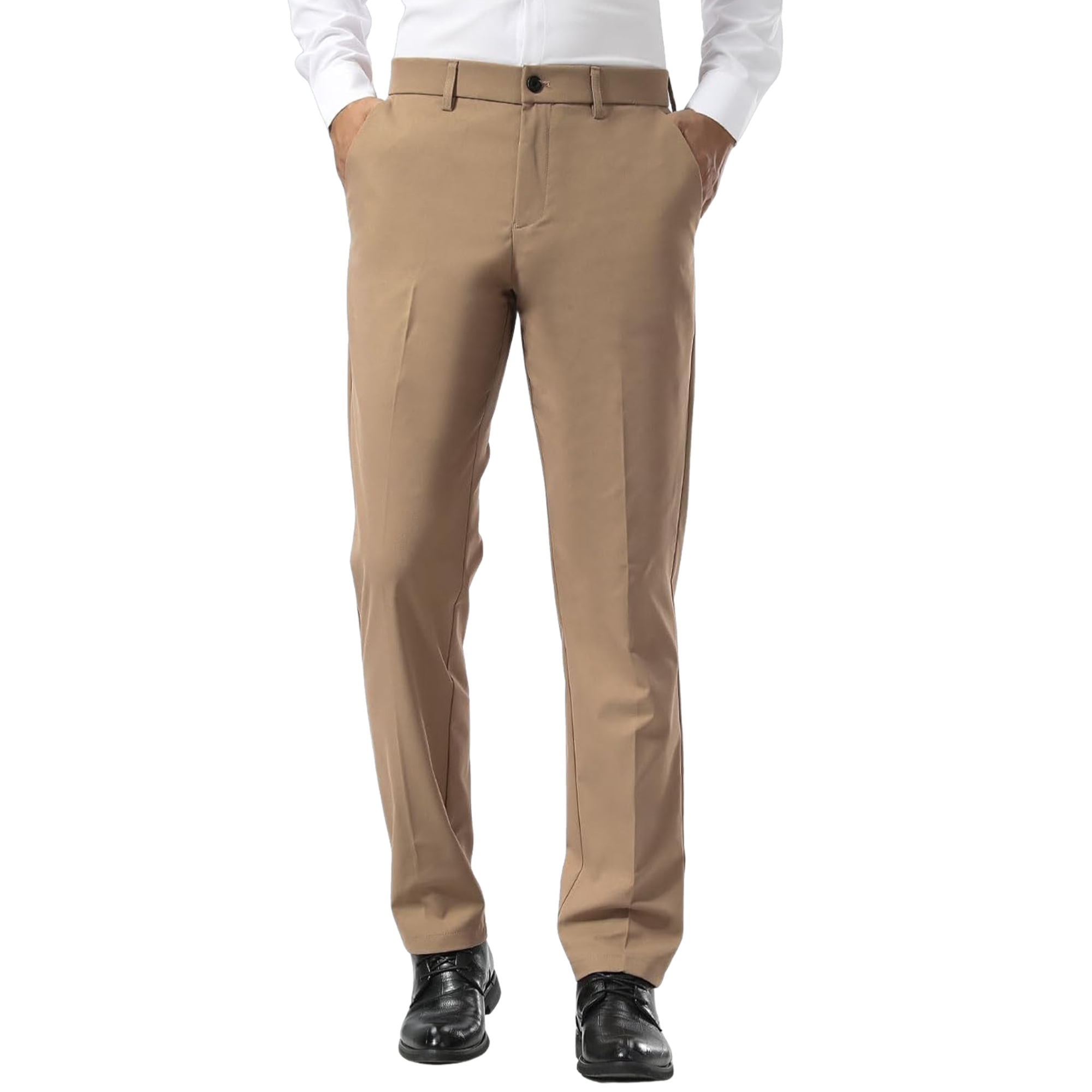 Men's Slim Fit Dress Pants Stretch Khaki Pants Wrinkle Free