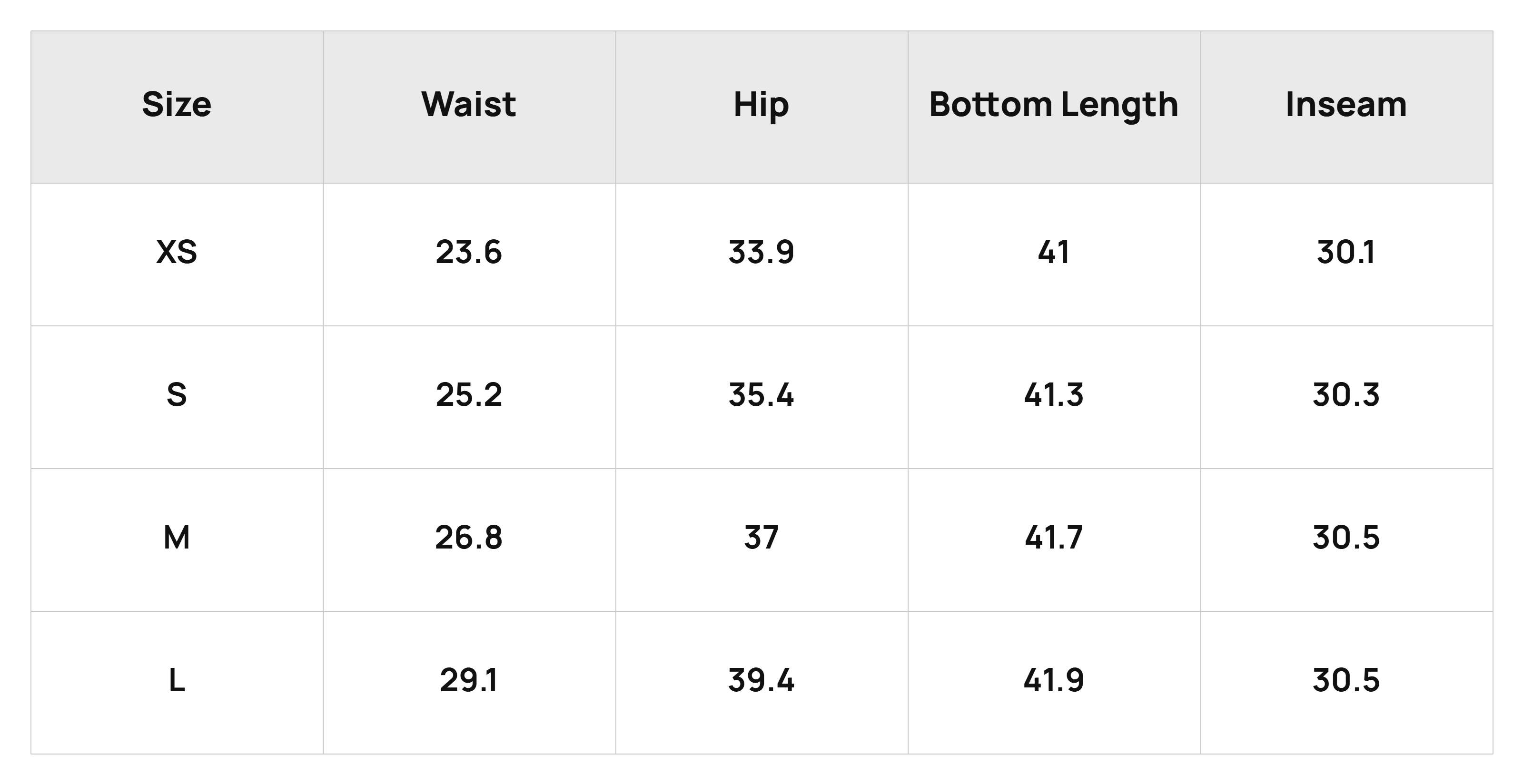 Size Chart