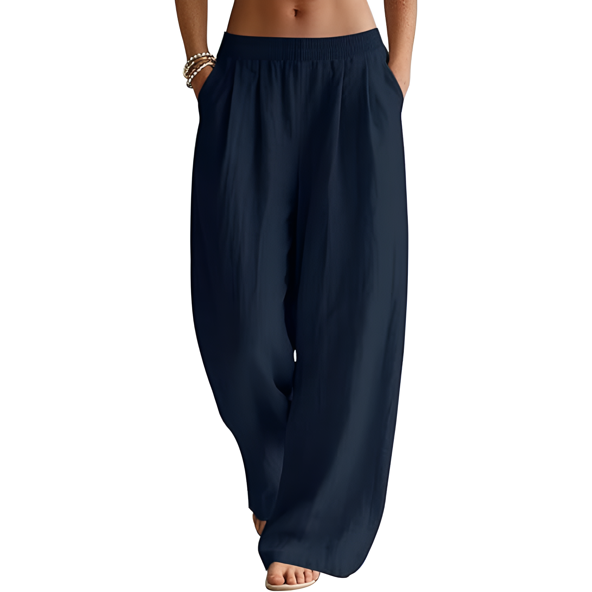 [Copy]High Waist Cropped Wide PantsWide Fit Summer Flowy Palazzo Pants For Women  - Image 20