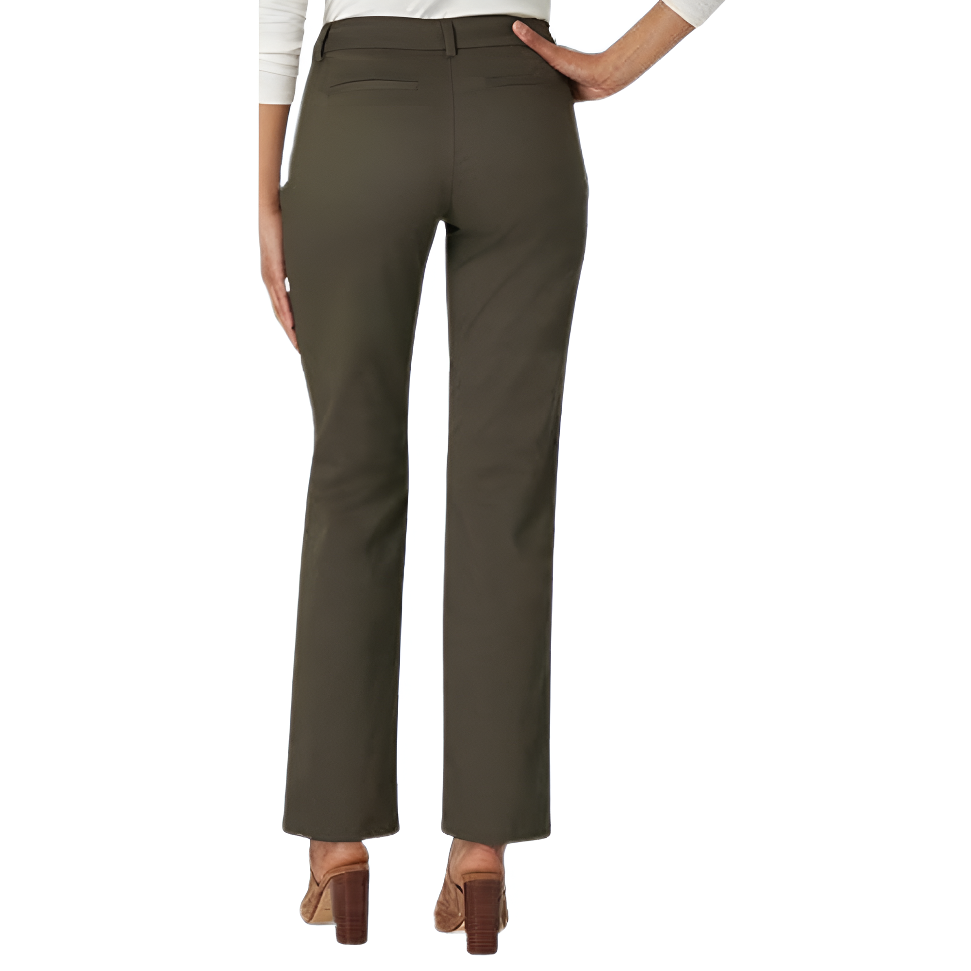 Comfortable Mid Rise Work Trousers For Women 