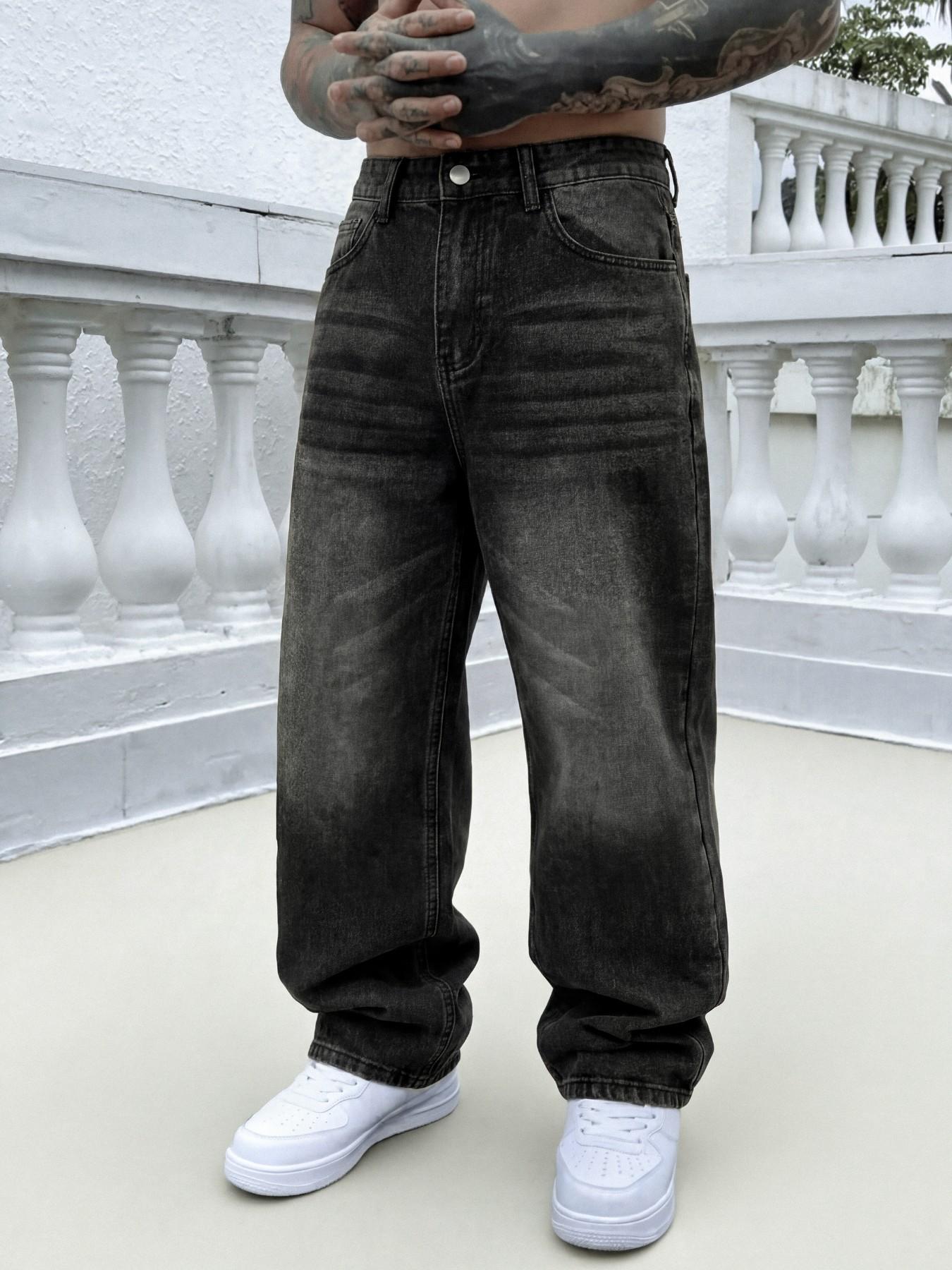 Loose Vintage Washed Streetwear Jeans For Men