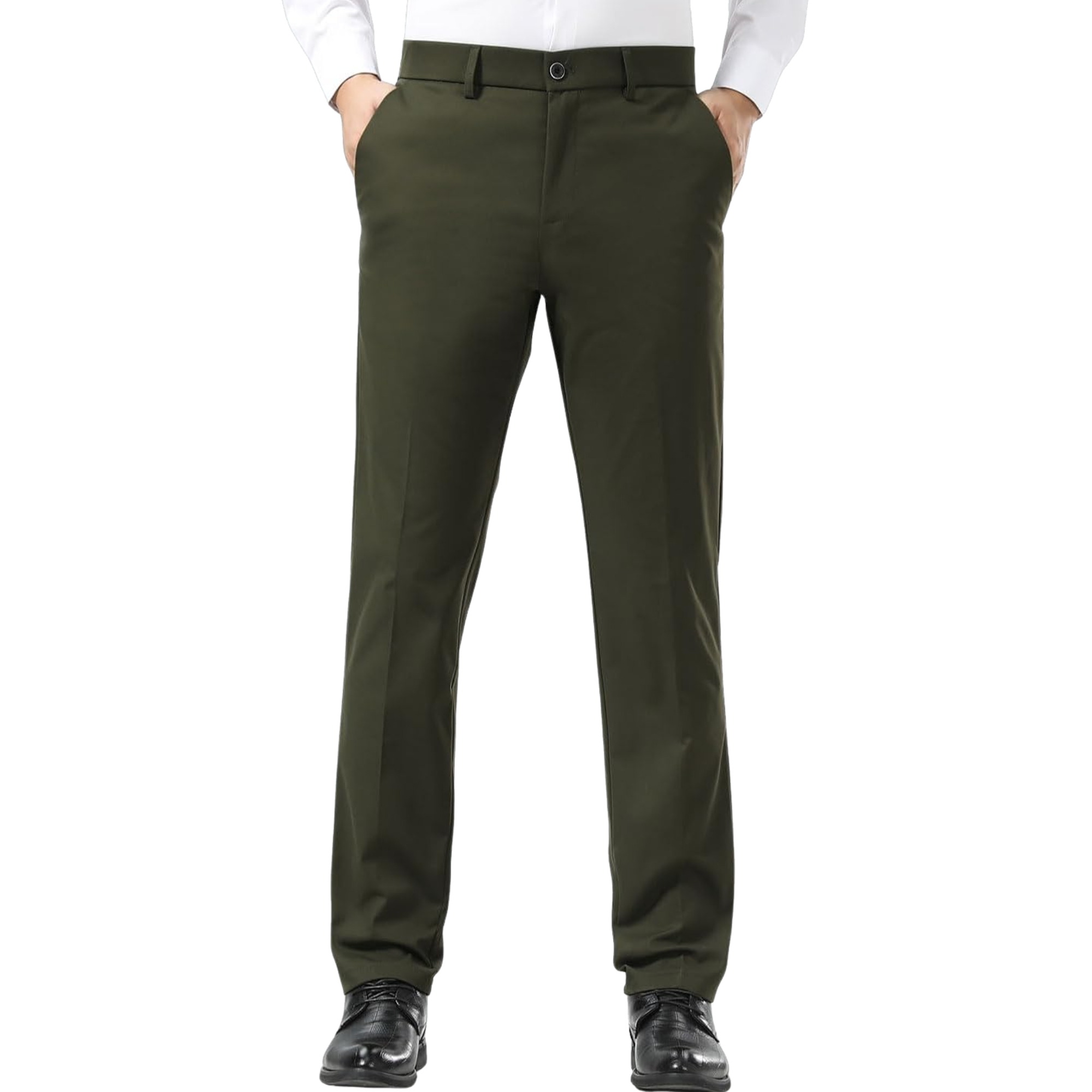 Men's Slim Fit Dress Pants Stretch Khaki Pants Wrinkle Free
