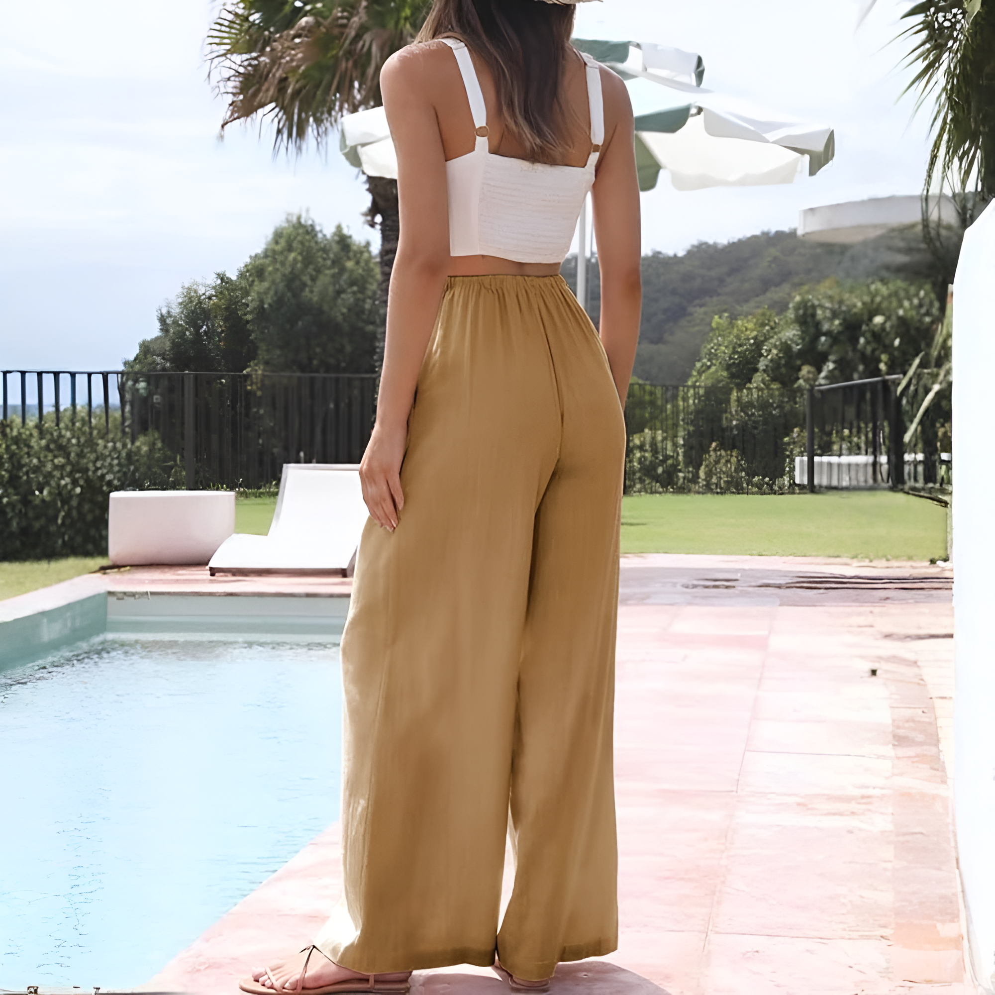 Women Cotton Linen Wide Leg Pants