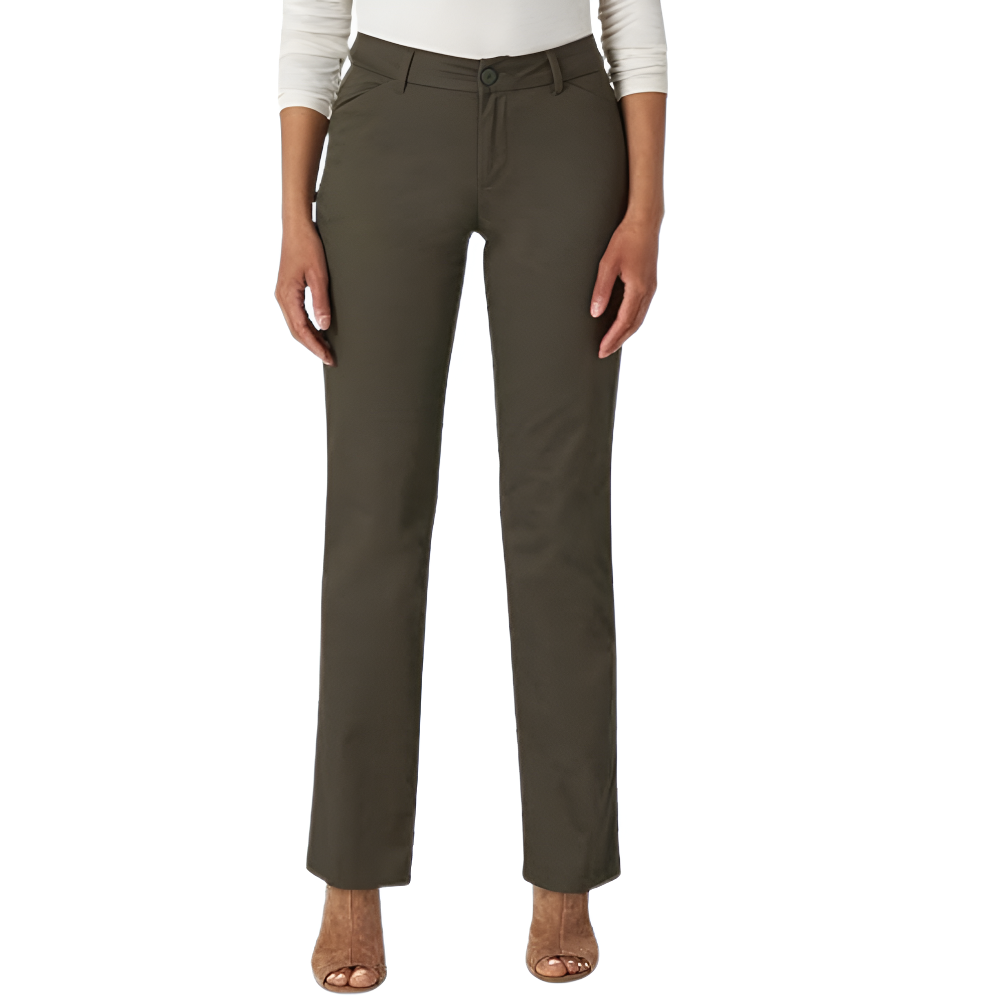 Comfortable Mid Rise Work Trousers For Women 