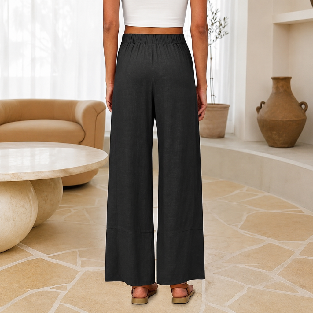 Casual Wide Summer Wear Boho Pants With Pockets For Women