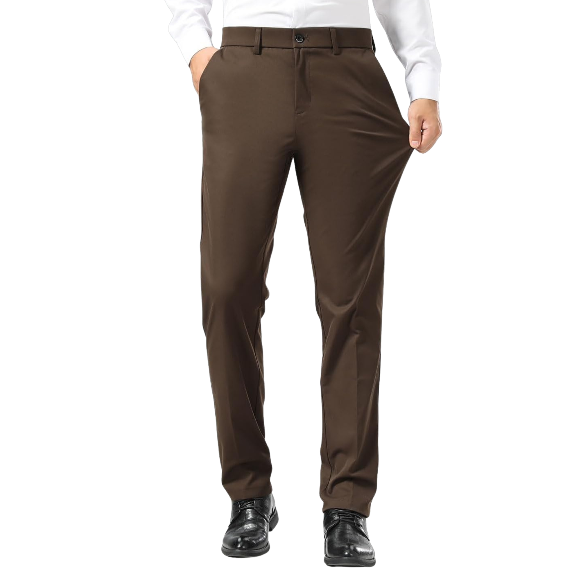 Men's Slim Fit Dress Pants Stretch Khaki Pants Wrinkle Free