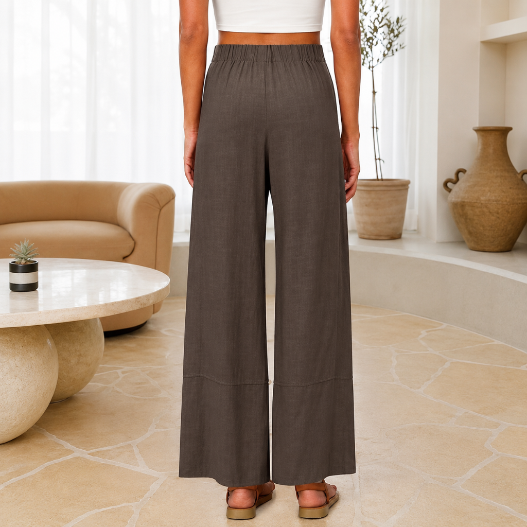 Casual Wide Summer Wear Boho Pants With Pockets For Women
