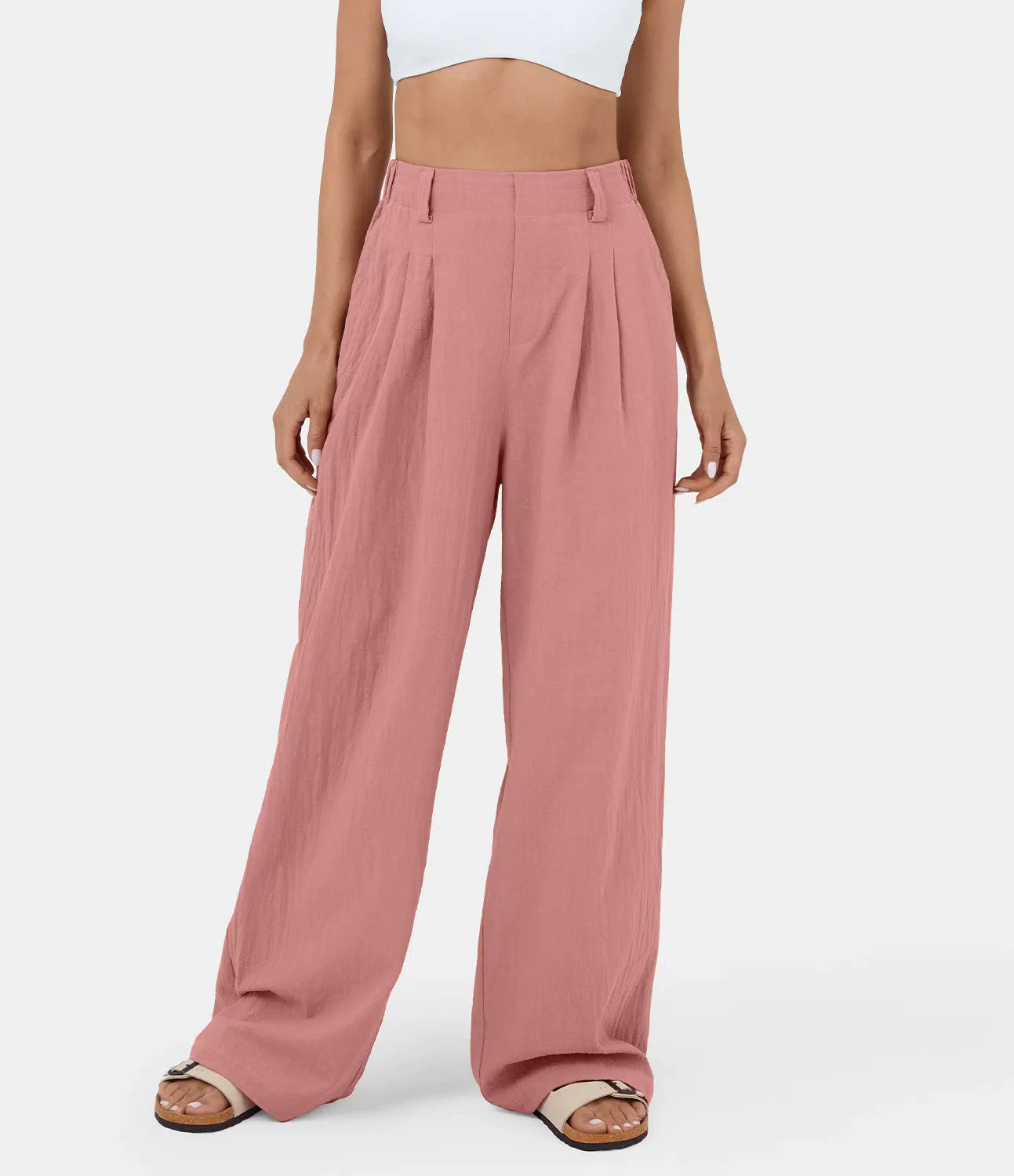 Flowy Solid Palazzo Pants With Side Pockets-My Comfy PantFlowy Solid Palazzo Pants With Side Pockets - Image 10