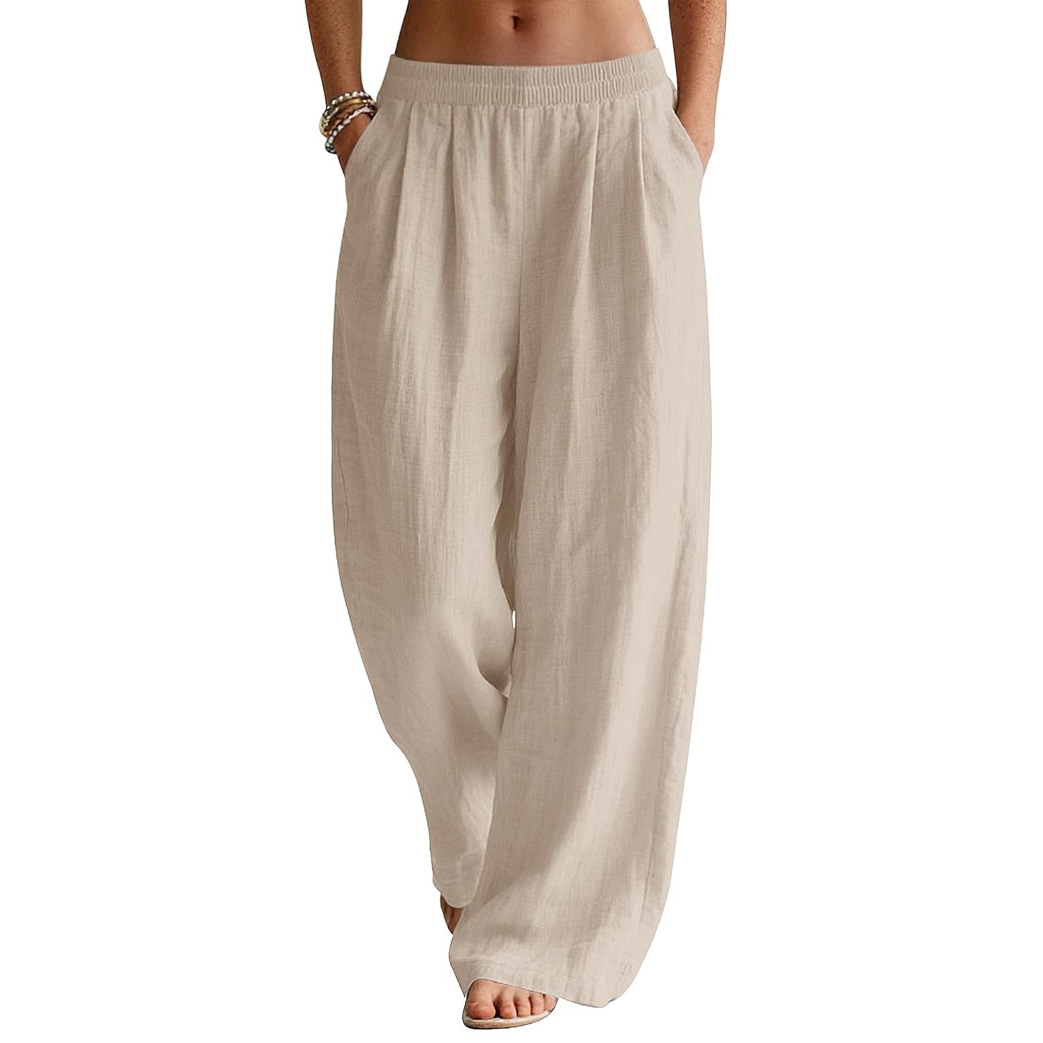 Casual Palazzo Pants With Pockets For Vacation Wear For Women