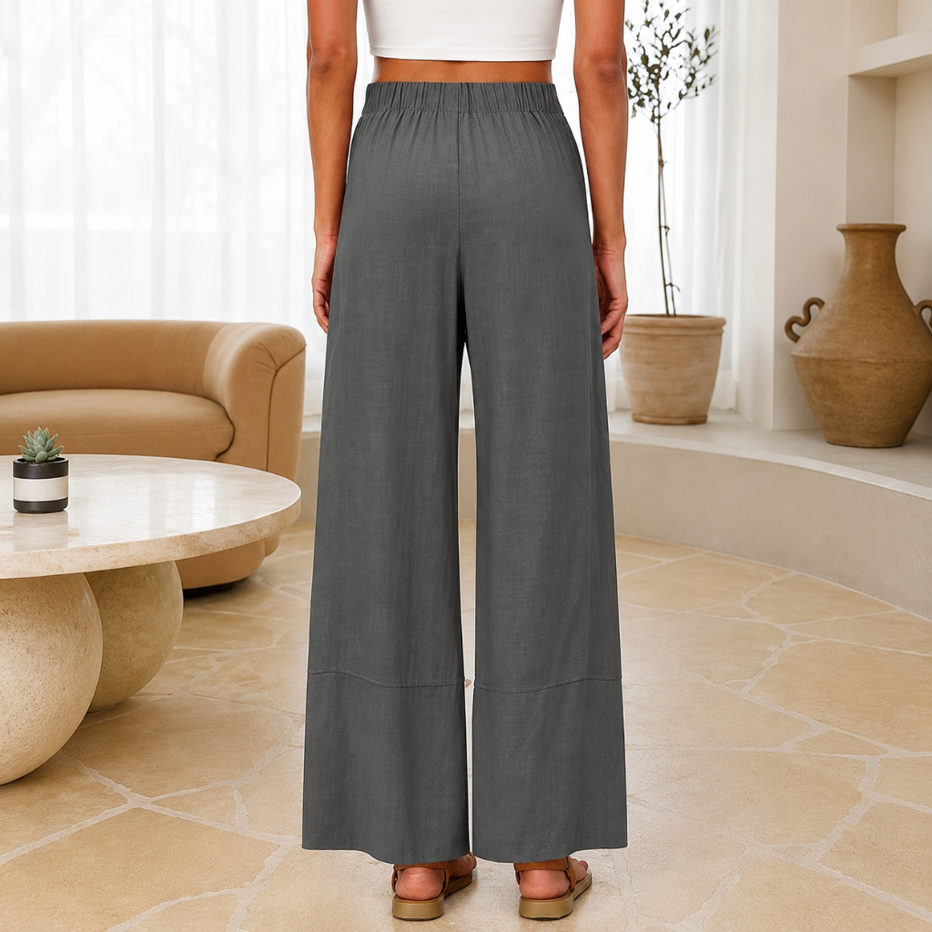 Casual Wide Summer Wear Boho Pants With Pockets For Women