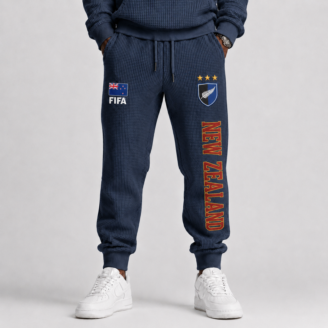 FIFA 2026 New Zealand Printed Waffle Football Fan Pants