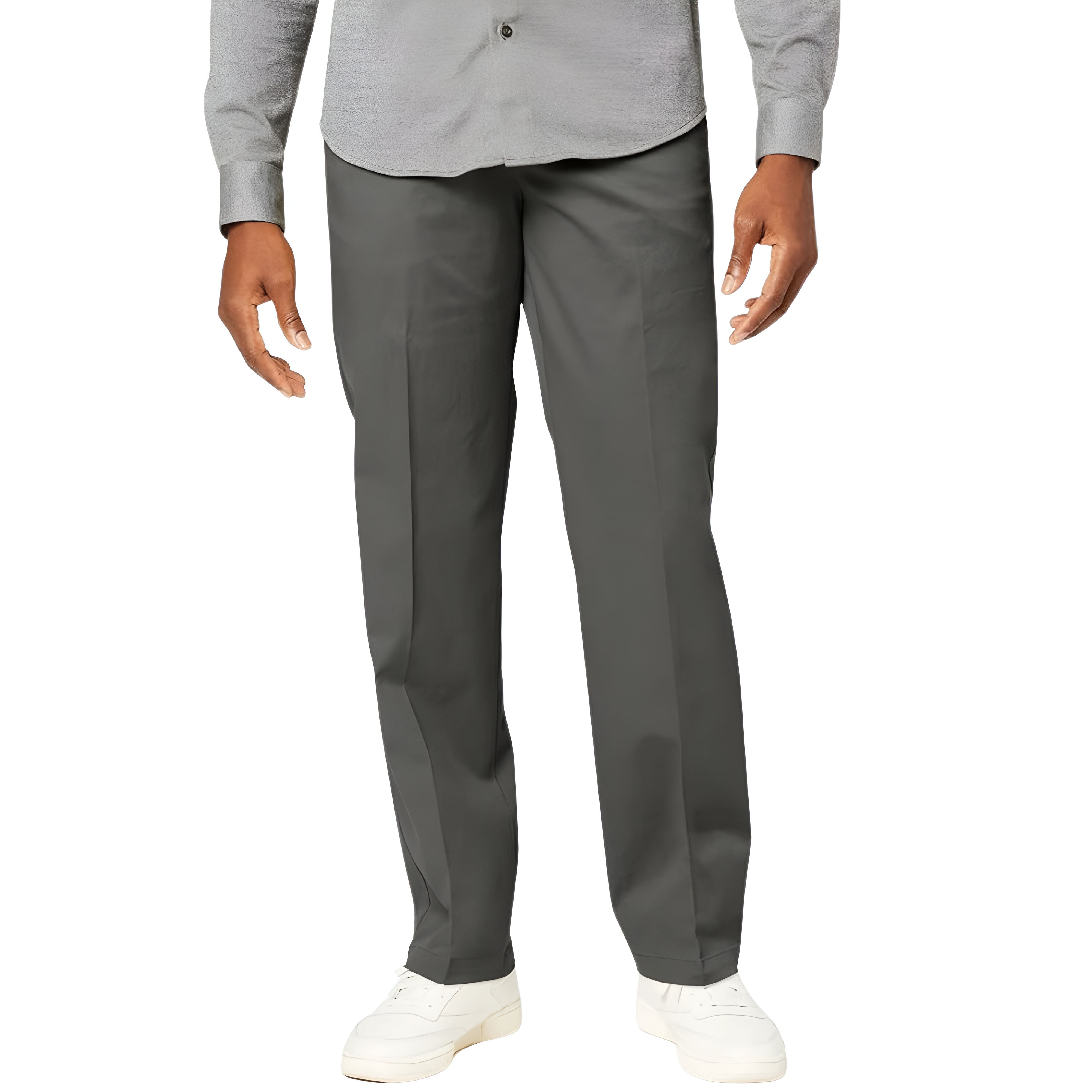 Classic Fit Pants With Flex Technology And Smooth Finish For MenClassic Fit Casual Flex Pants For Men - Image 4